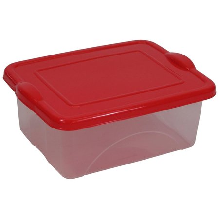 SECURE STORAGE 10 Litre & 2.5 gal Clearview Storage with Color Snap-On Lid, Red SE2644343
